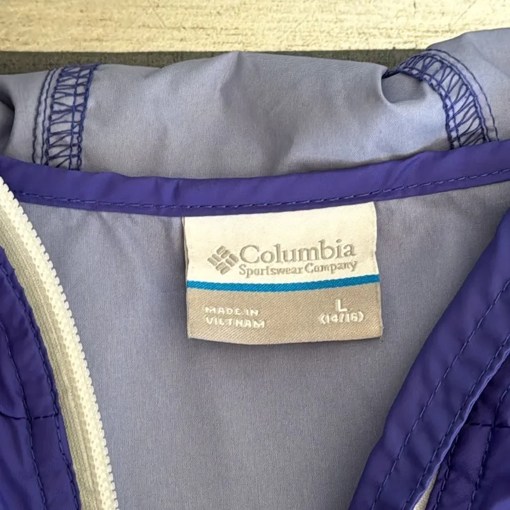 Columbia Jacket Windbreaker sz Large 14/16 Royal Purple